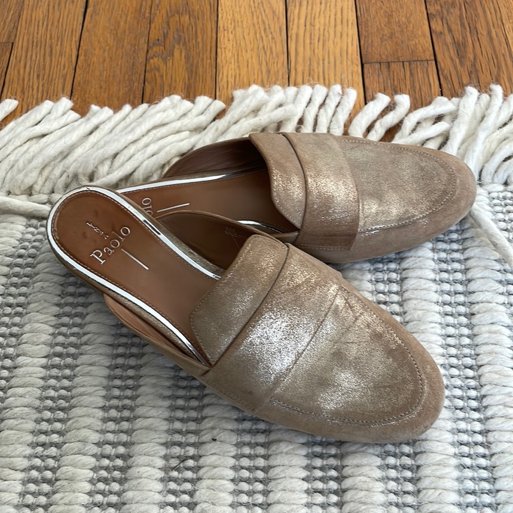 Gold slip on loafers. Size 8M